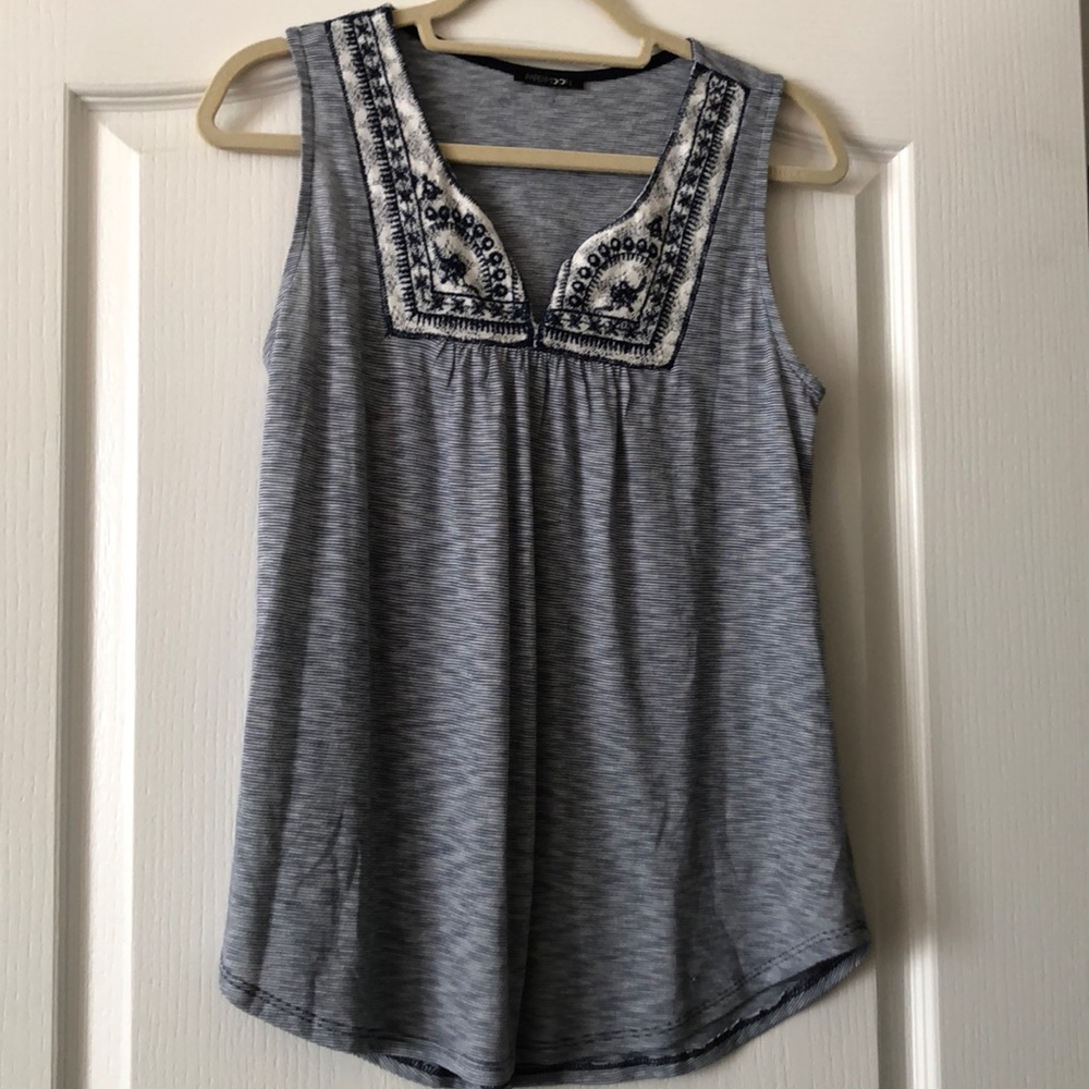 Navy & white top